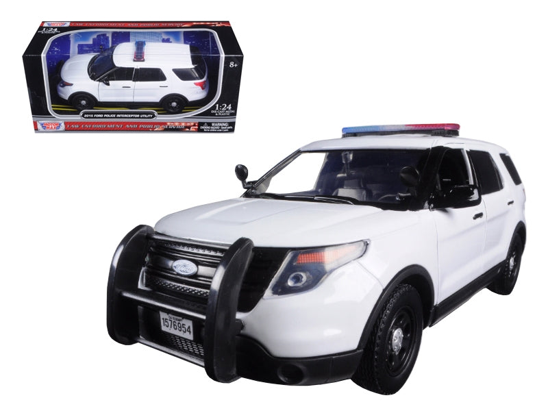 2015 Ford Police Interceptor Utility Unmarked White 1/24 Diecast - Premium Police Models from Motormax - Just $61.99! Shop now at Rapidvehicles