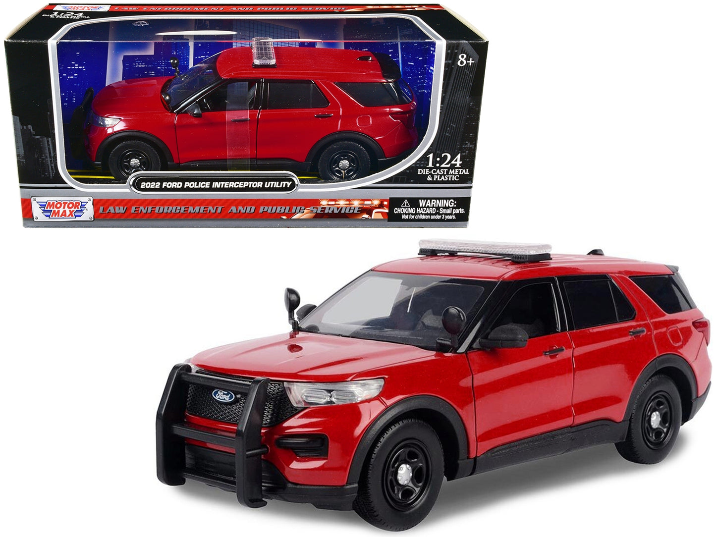 2022 Ford Police Interceptor Utility Unmarked Red 1/24 Diecast - Premium Police Models from Motormax - Just $63.99! Shop now at Rapidvehicles