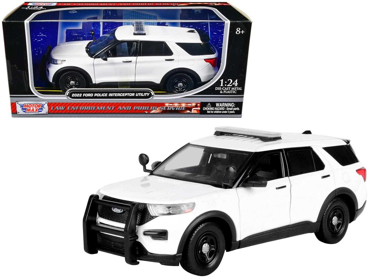 2022 Ford Police Interceptor Utility Unmarked White 1/24 Diecast - Premium Police Models from Motormax - Just $57.59! Shop now at Rapidvehicles