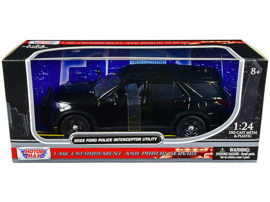 2022 Ford Police Interceptor Utility Unmarked Slick-Top Black - Premium Police Models from Motormax - Just $57.59! Shop now at Rapidvehicles