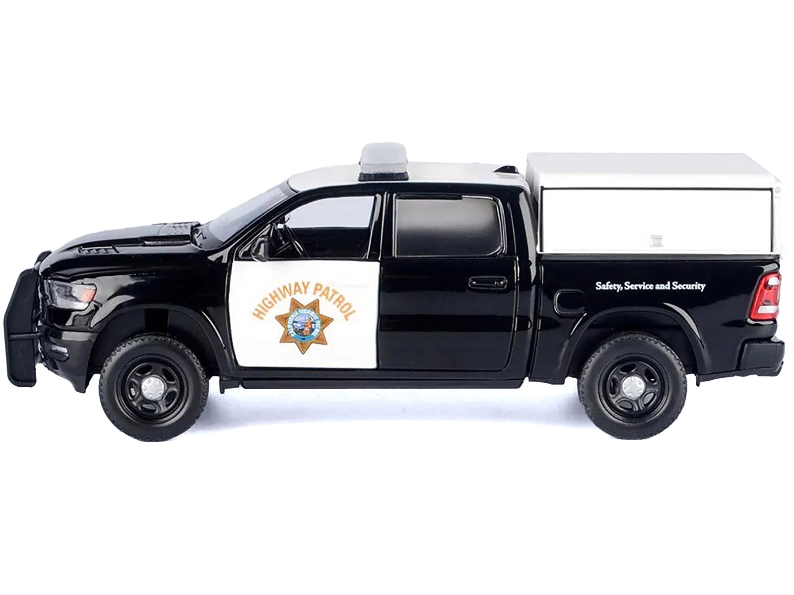 2019 RAM 1500 Laramine Crew Cab Pickup Truck "California Highway Patrol" Black and White with Truck Bed Camper "Law Enforcement and Public Service" Series 1/27 Diecast Model Car by Motormax - Premium RAM Models from Motormax - Just $54.64! Shop now at Rapidvehicles