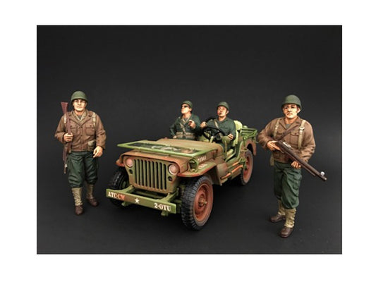 US Army WWII 4 Piece Figure Set For 1:18 Scale Models by American - Premium Figures from American Diorama - Just $85.99! Shop now at Rapidvehicles