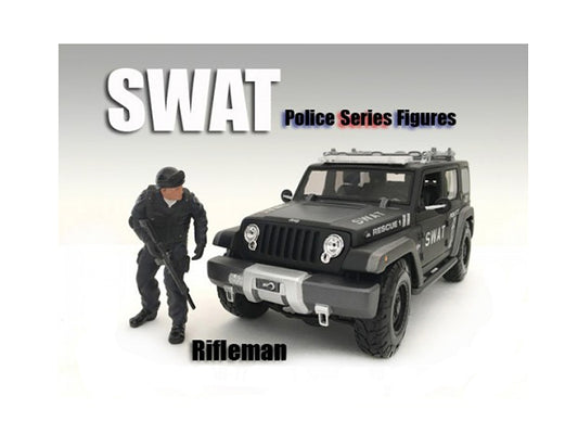 SWAT Team Rifleman Figure For 1:18 Scale Models by American - Premium Figures from American Diorama - Just $32.99! Shop now at Rapidvehicles