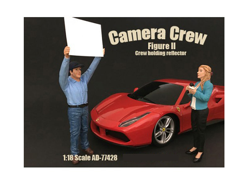 Camera Crew Figure II "Crew Holding Reflector" For 1:18 Scale Models by American Diorama free shipping USA