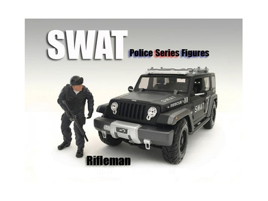 SWAT Team Rifleman Figure For 1:24 Scale Models by American - Premium Figures from American Diorama - Just $28.99! Shop now at Rapidvehicles