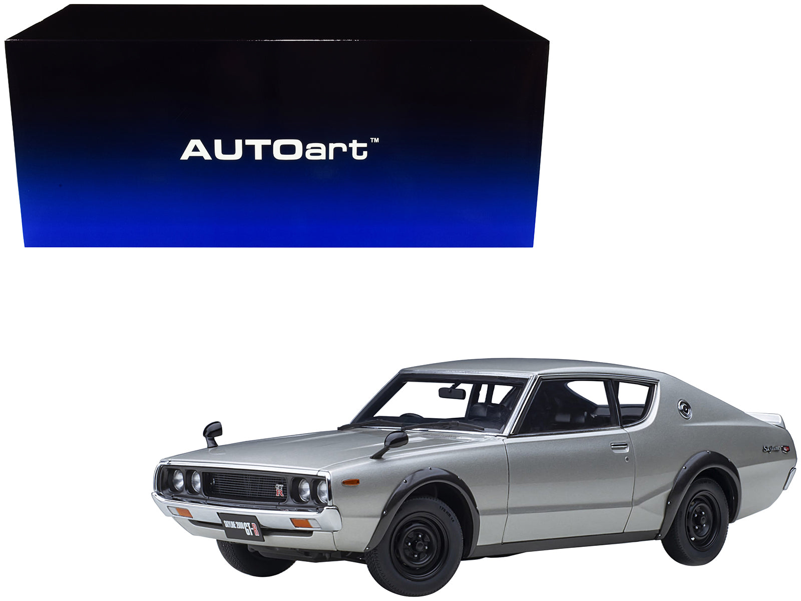 Nissan Skyline 2000GT-R (KPGC110) RHD (Right Hand Drive) Silver Metallic 1/18 Model Car by Autoart free shipping USA
