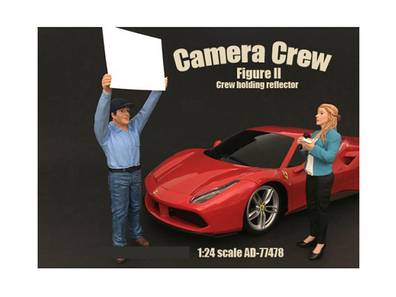 Camera Crew Figure II "Crew Holding Reflector" For 1:24 Scale Models by American Diorama free shipping USA
