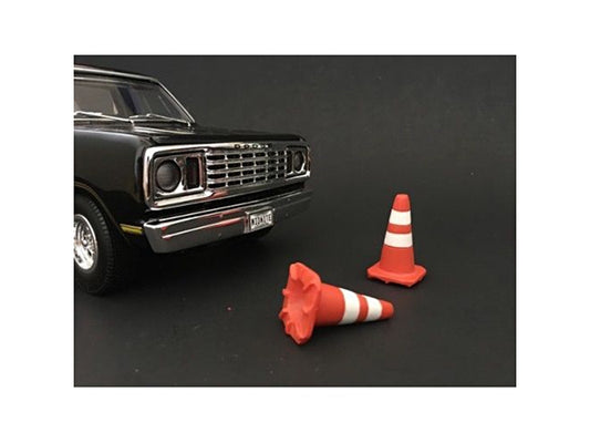 Traffic Cones Set of 4 Accessory For 1:24 Models by American - Premium Accessories from American Diorama - Just $28.99! Shop now at Rapidvehicles