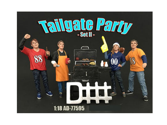 Tailgate Party Set II 4 Piece Figure Set For 1:18 Scale Models by American Diorama free shipping USA