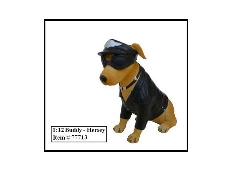 Biker's Dog "Buddy Hersey" Figure For 1:12 Models by American - Premium Figures from American Diorama - Just $29.69! Shop now at Rapidvehicles