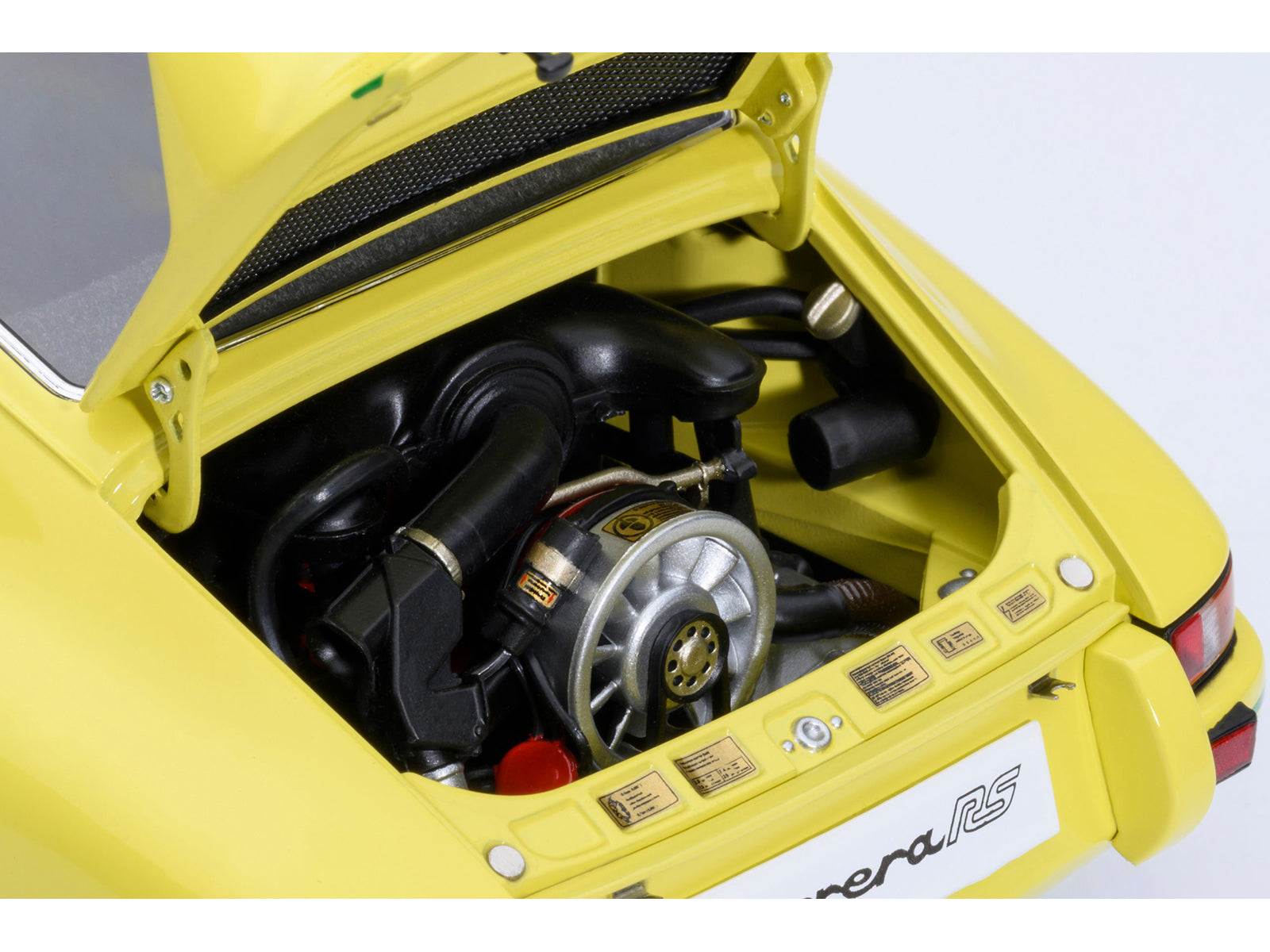 Porsche 911 Carrera 2.7 RS Light Yellow with Green Stripes and Wheels 1/18 Model Car by Autoart