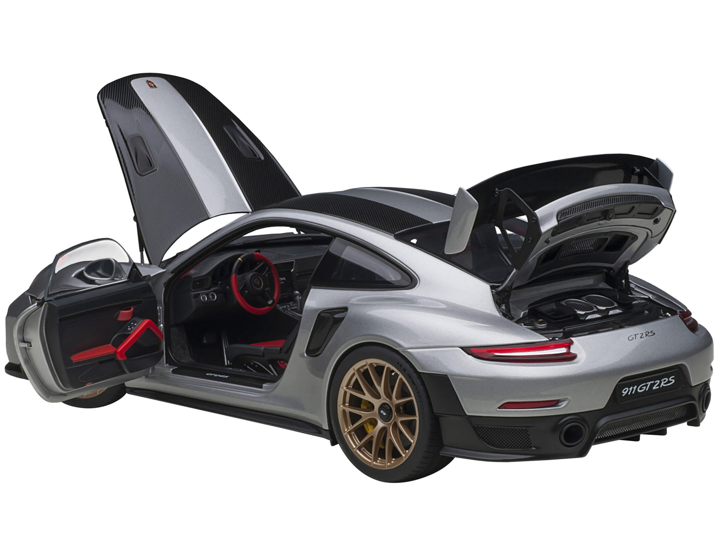 Porsche 911 (991.2) GT2 RS Weissach Package GT Silver with Carbon - Premium Porsche Models from Autoart - Just $322.19! Shop now at Rapidvehicles