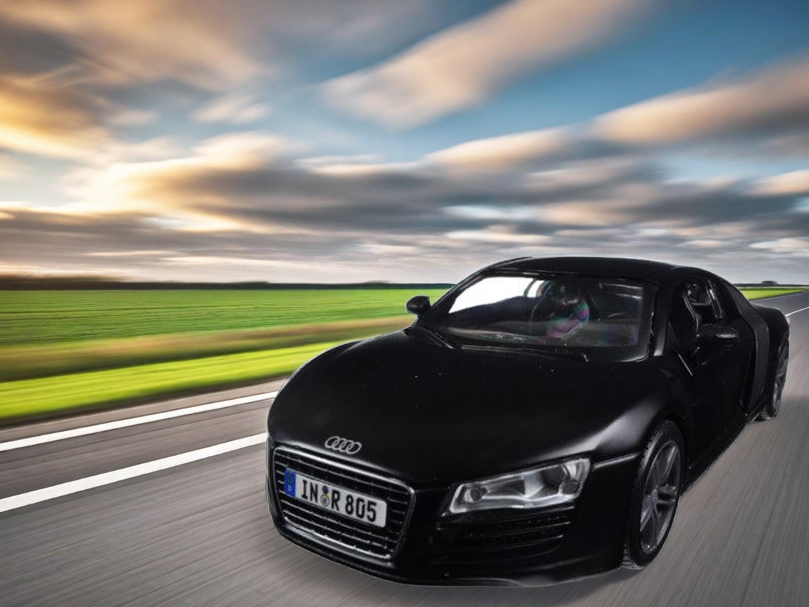 Audi R8 Matt Black "Special Edition" Series 1/24 Diecast Model Car by Maisto