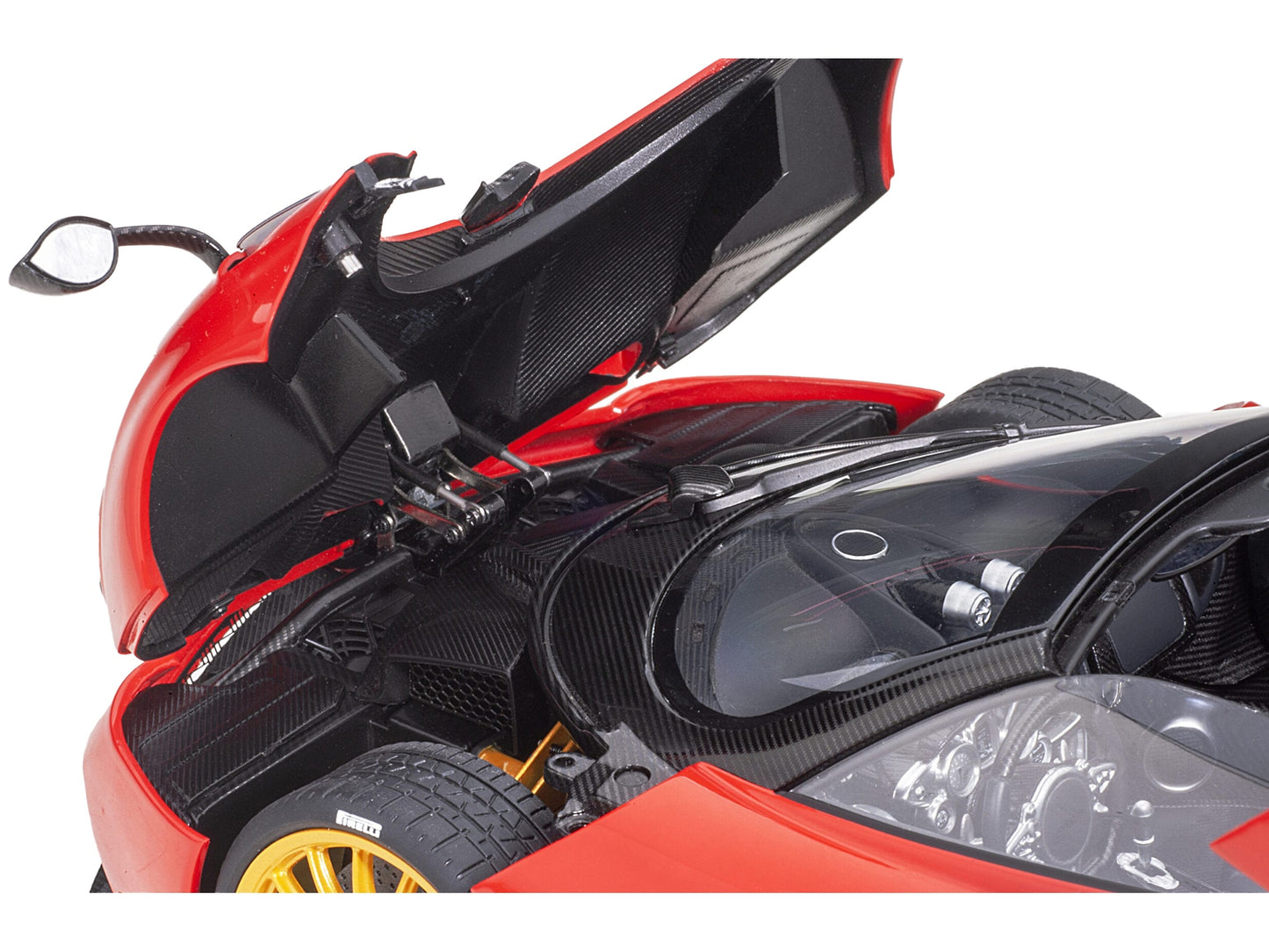 Pagani Huayra Roadster Rosso Monza Red and Carbon with Luggage - Premium Pagani Models from Autoart - Just $474.99! Shop now at Rapidvehicles