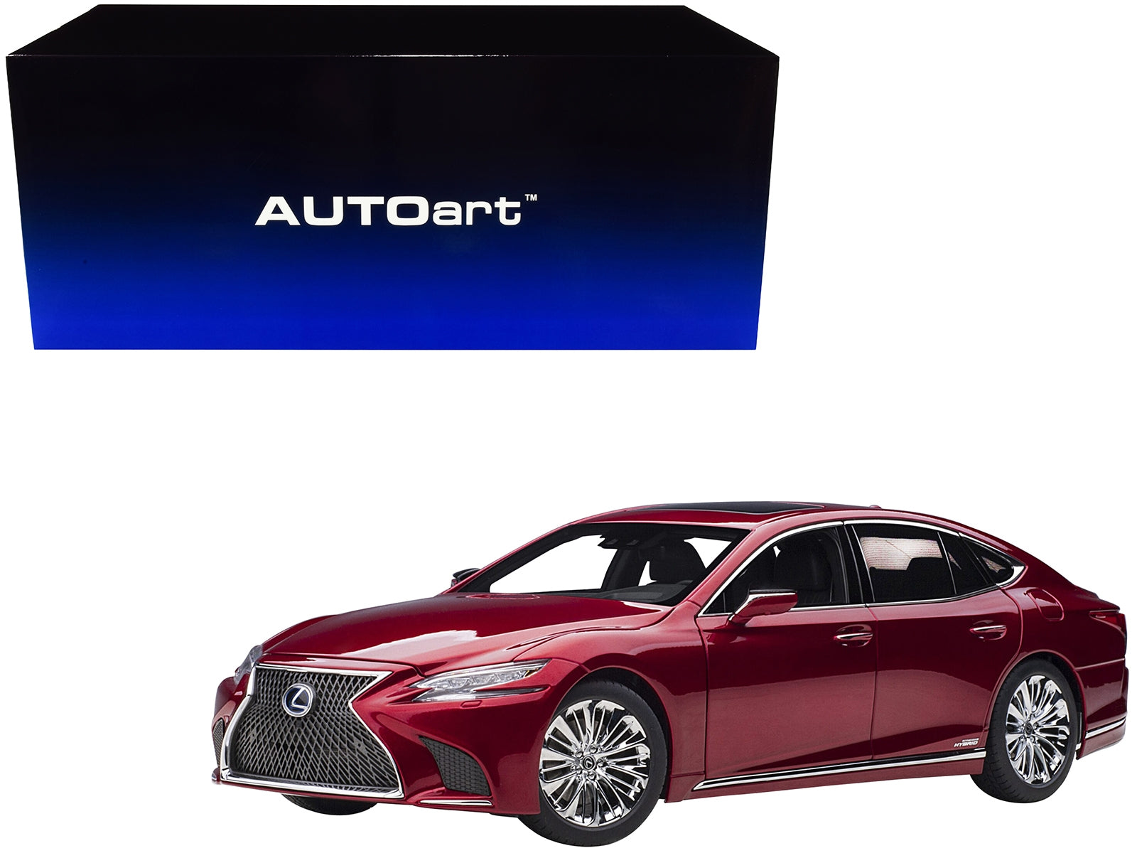 Lexus LS500h Morello Red Metallic with Chrome Wheels 1/18 Model - Premium Lexus Models from Autoart - Just $278.99! Shop now at Rapidvehicles