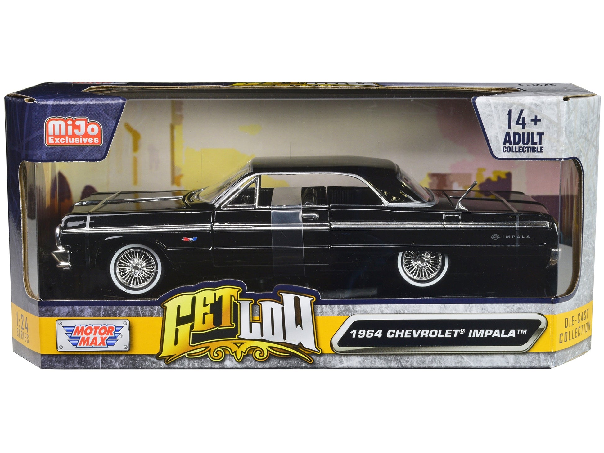 1964 Chevrolet Impala Lowrider Hard Top Black "Get Low" Series - Premium Chevrolet Models from Motormax - Just $46.94! Shop now at Rapidvehicles