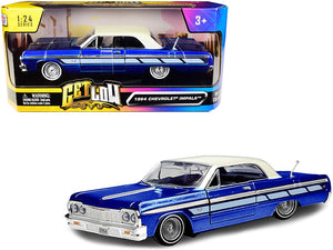 1964 Chevrolet Impala Lowrider Hard Top Candy Blue Metallic with Cream Top "Get Low" Series 1/24 Diecast Model Car by Motormax - Premium Chevrolet Models from Motormax - Just $48.22! Shop now at Rapidvehicles