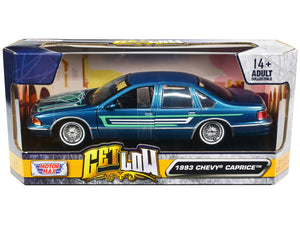 1993 Chevrolet Caprice Lowrider Blue Metallic with Graphics "Get Low" Series 1/24 Diecast Model Car by Motormax - Premium Chevrolet Models from Motormax - Just $49.99! Shop now at Rapidvehicles