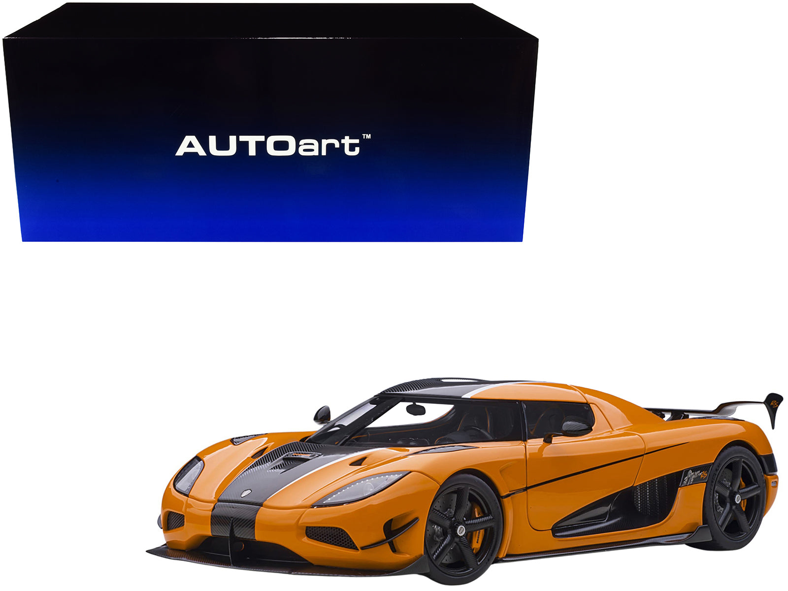 Koenigsegg Agera RS Cone Orange with Black Carbon Accents 1/18 Model Car by Autoart free shipping USA