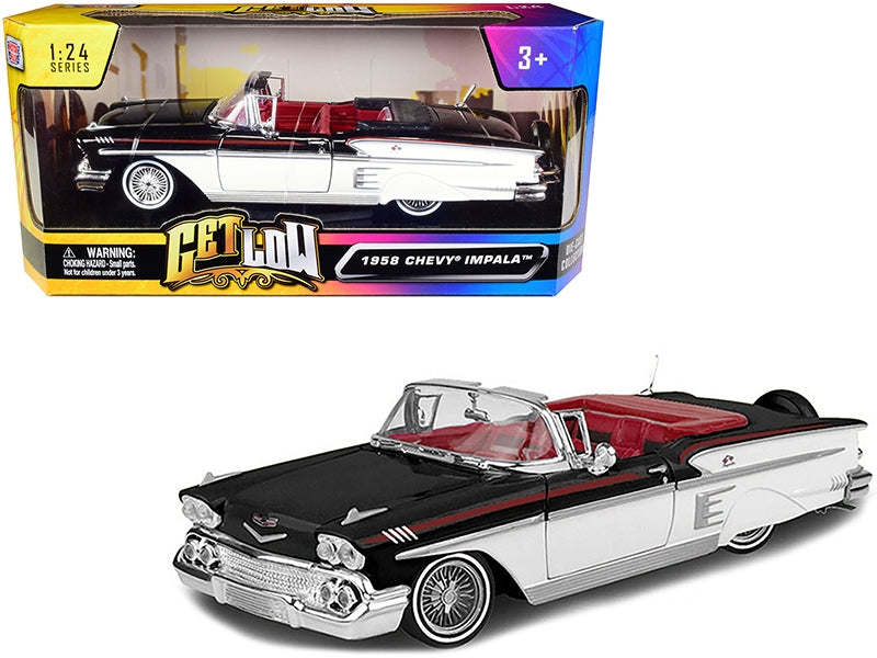 1958 Chevrolet Impala Convertible Lowrider Black and White with - Premium Chevrolet Models from Motormax - Just $53.09! Shop now at Rapidvehicles