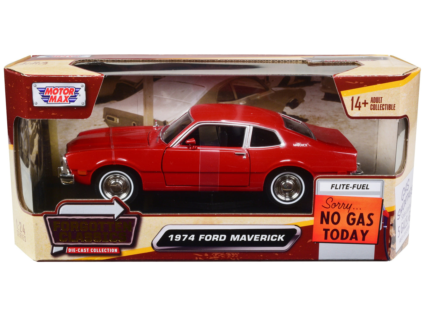 1974 Ford Maverick Red "Forgotten Classics" Series 1/24 Diecast - Premium Ford Models from Motormax - Just $59.39! Shop now at Rapidvehicles