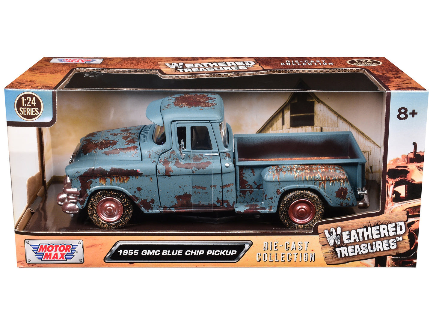 1955 GMC Blue Chip Pickup Truck Matt Blue (Rusted) "Weathered - Premium Pickup Trucks Models from Motormax - Just $52.19! Shop now at Rapidvehicles