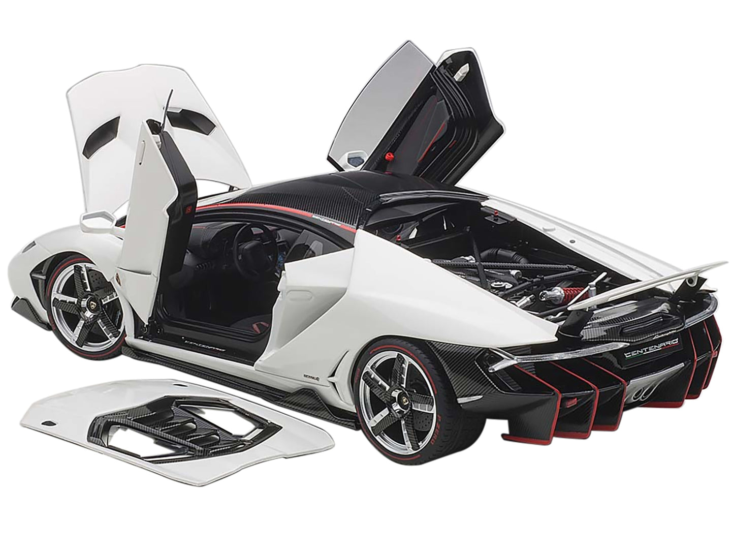 Lamborghini Centenario Bianci Isis / Solid White with Carbon Top - Premium Lamborghini Models from Autoart - Just $309.99! Shop now at Rapidvehicles