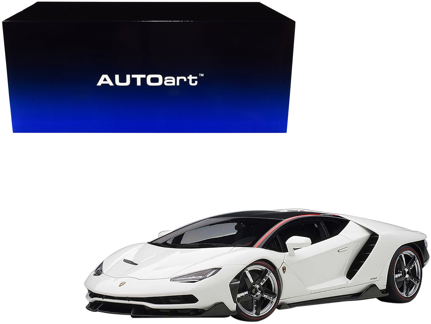 Lamborghini Centenario Bianci Isis / Solid White with Carbon Top - Premium Lamborghini Models from Autoart - Just $309.99! Shop now at Rapidvehicles