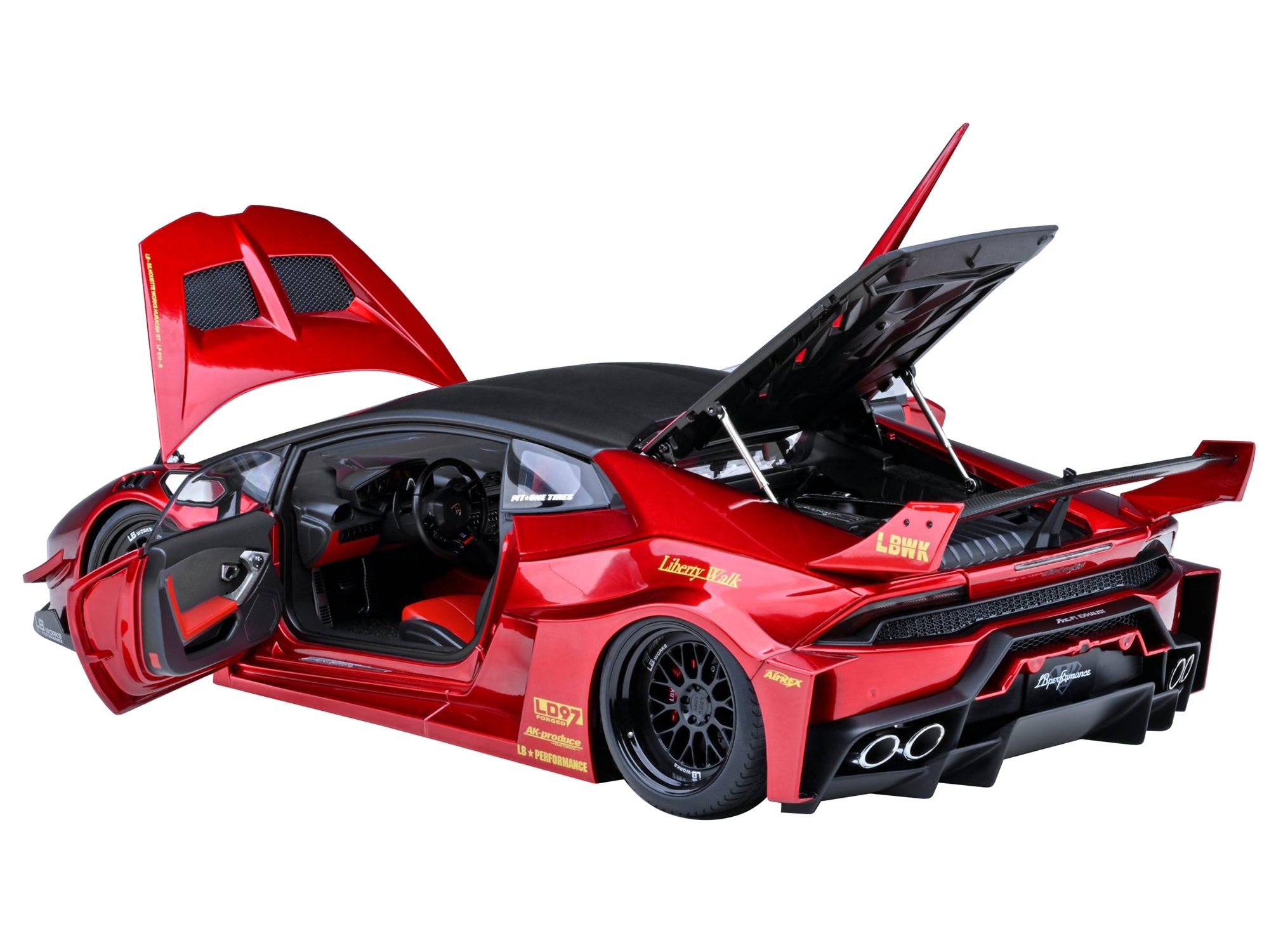 Lamborghini Huracan GT "LB-Silhouette Works" Hyper Red Metallic with Black Top 1/18 Model Car by Autoart - Premium Lamborghini Models from Autoart - Just $322.52! Shop now at Rapidvehicles