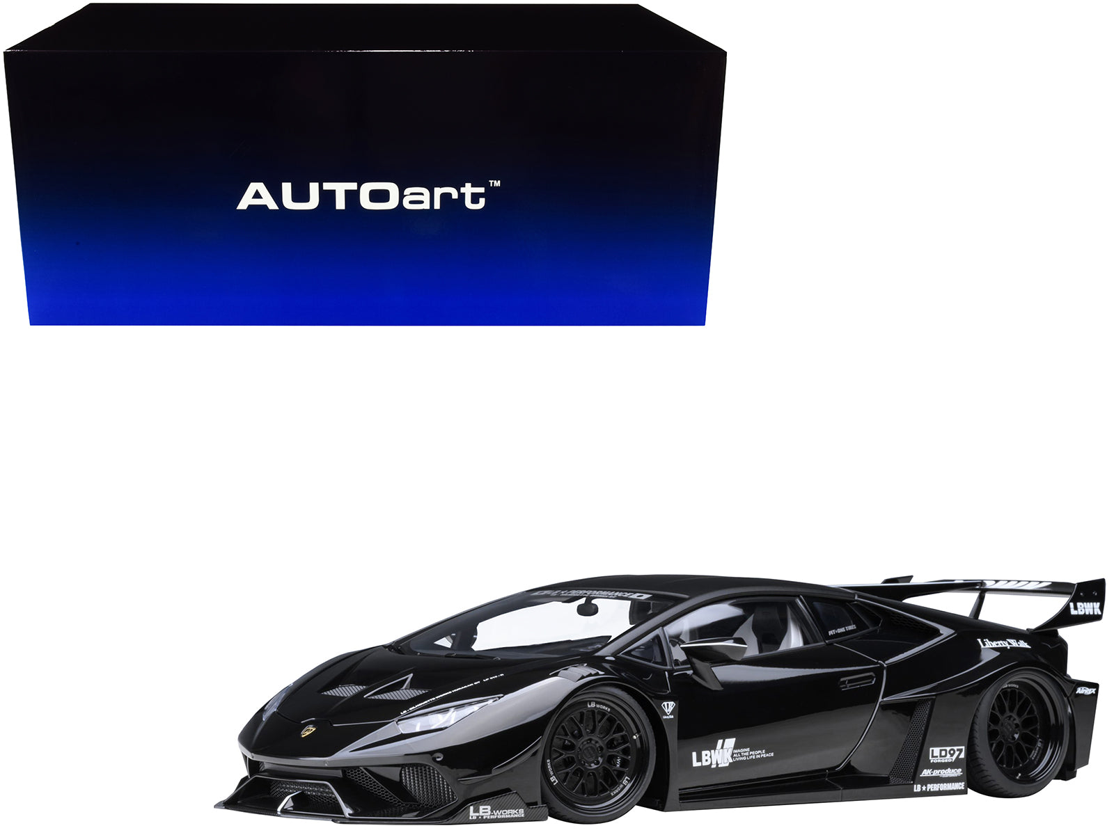 Lamborghini Huracan GT "LB-Silhouette Works" Black 1/18 Model Car by Autoart free shipping USA