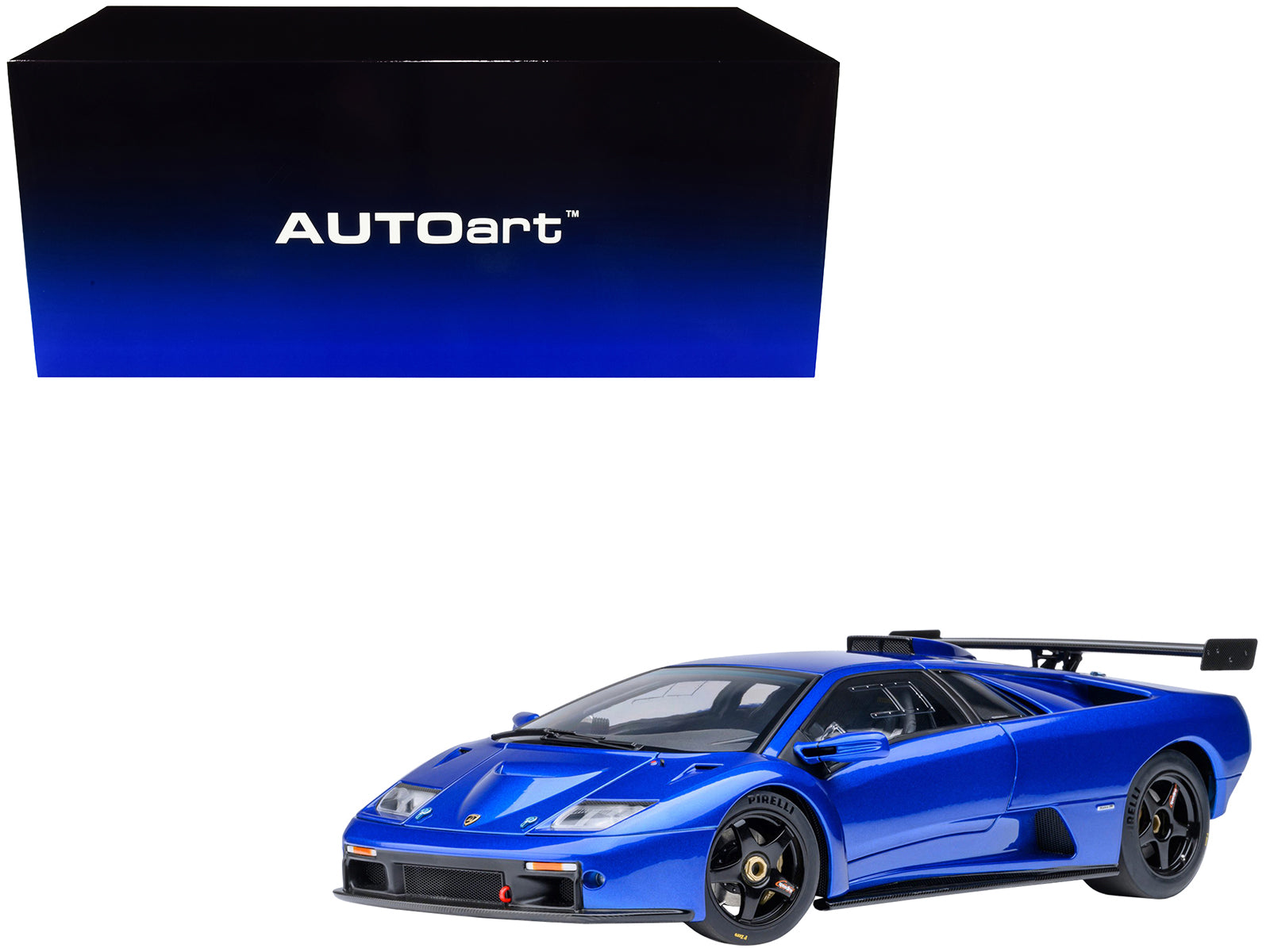 Lamborghini Diablo GTR Monterey Blue Metallic 1/18 Model Car by Autoart free shipping USA