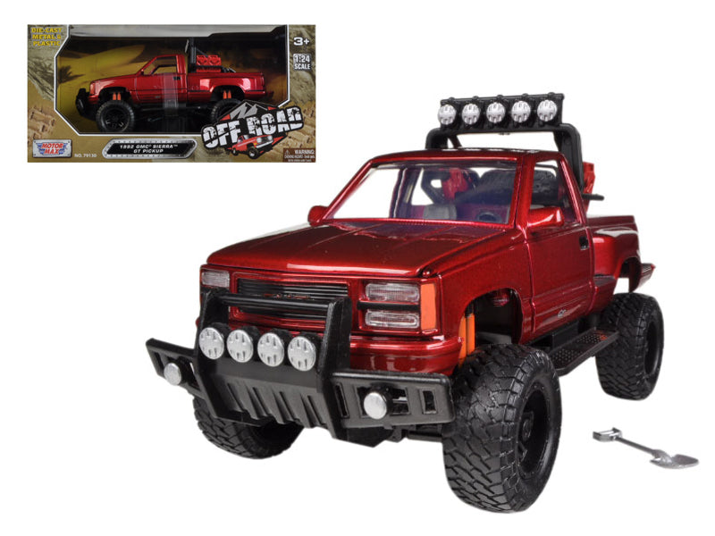 1992 GMC Sierra GT Pickup Truck Off Road Red 1/24 Diecast Model by Motormax free shipping USA