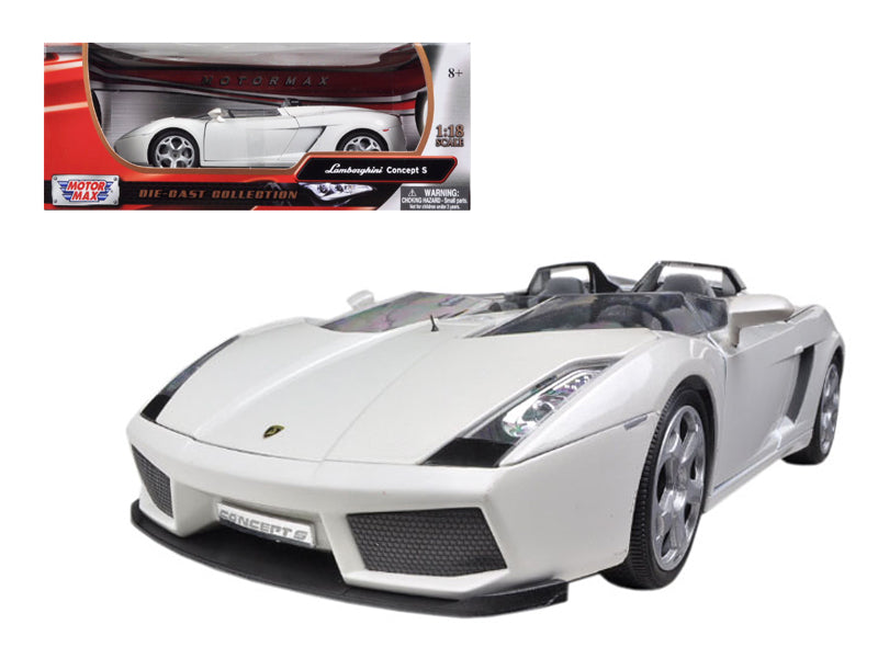 Lamborghini Concept S Pearl White 1/18 Diecast Car Model by Motormax free shipping USA