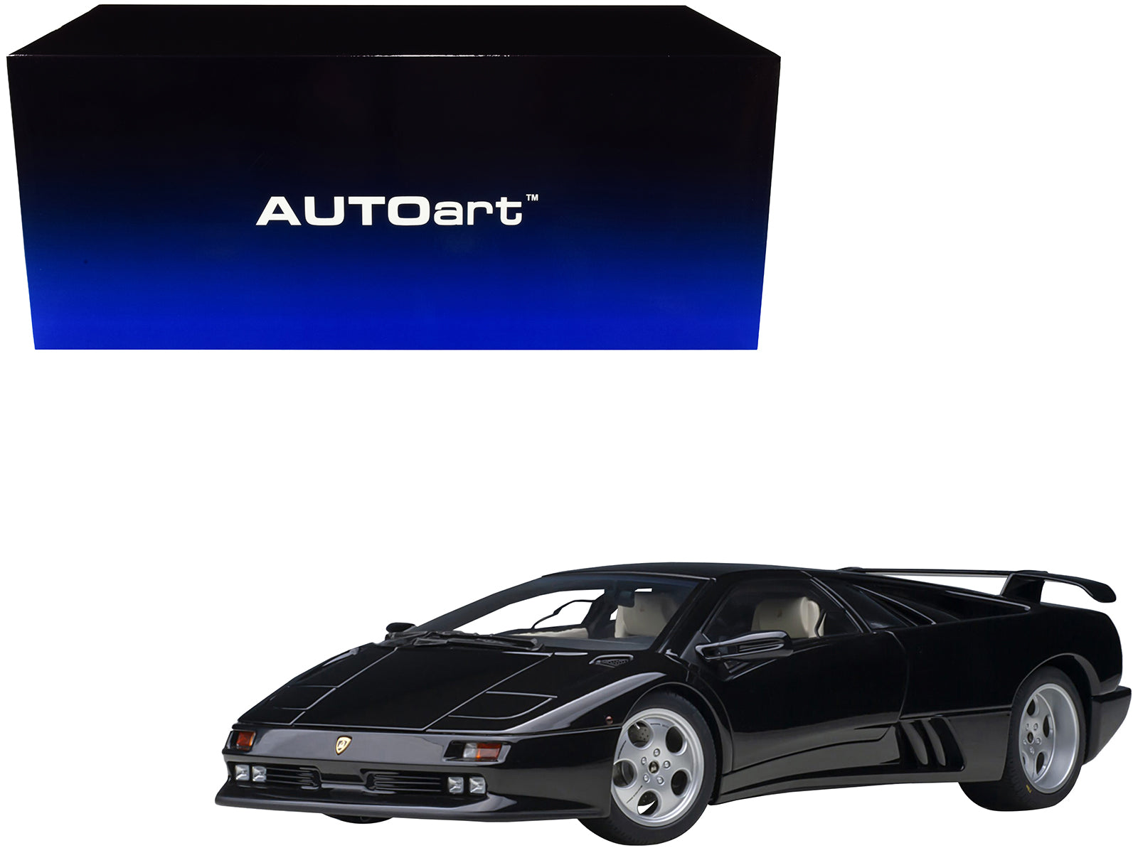Lamborghini Diablo SE30 Deep Black Metallic 1/18 Model Car by Autoart free shipping USA