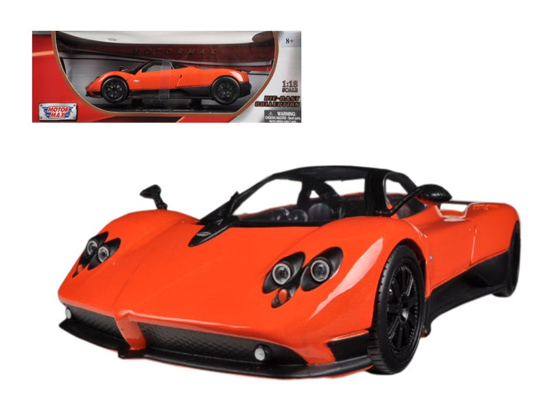 Pagani Zonda F Orange 1/18 Diecast Car Model by Motormax - Premium Pagani Models from Motormax - Just $63.06! Shop now at Rapidvehicles