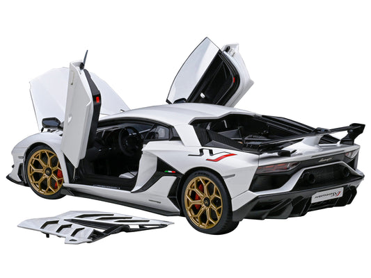 Lamborghini Aventador SVJ Bianco Asopo Pearl White with Gold - Premium Lamborghini Models from Autoart - Just $335.99! Shop now at Rapidvehicles