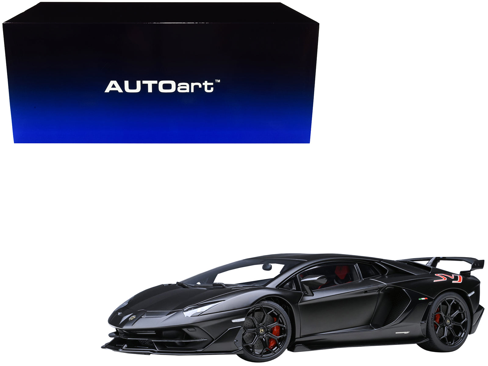 Lamborghini Aventador SVJ Nero Nemesis Matt Black 1/18 Model Car by Autoart free shipping USA