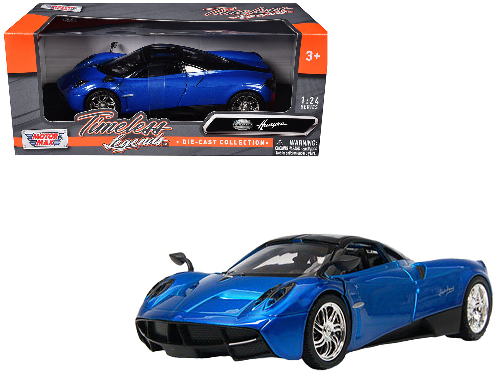 Pagani Huayra Blue 1/24 Diecast Model Car by Motormax free shipping USA