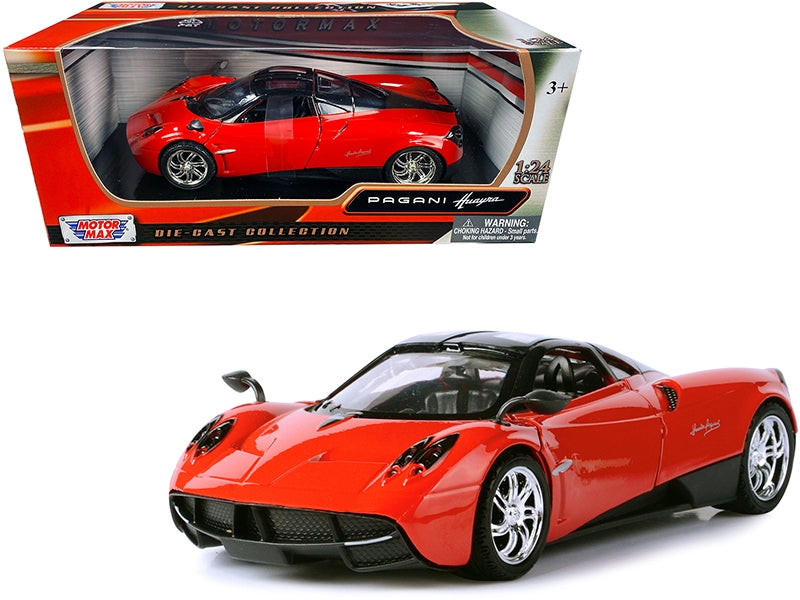 Pagani Huayra Bright Red with Chrome Wheels 1/24 Diecast Model - Premium Pagani Models from Motormax - Just $59.39! Shop now at Rapidvehicles