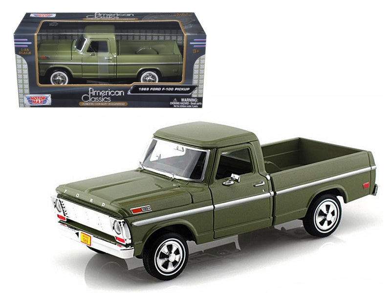 1969 Ford F-100 Pickup Truck Green 1/24 Diecast Model Car by - Premium Pickup Trucks Models from Motormax - Just $59.39! Shop now at Rapidvehicles