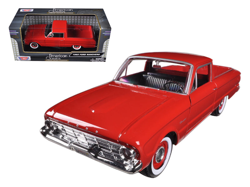 1960 Ford Falcon Ranchero Pickup Red 1/24 Diecast Model Car by Motormax free shipping USA