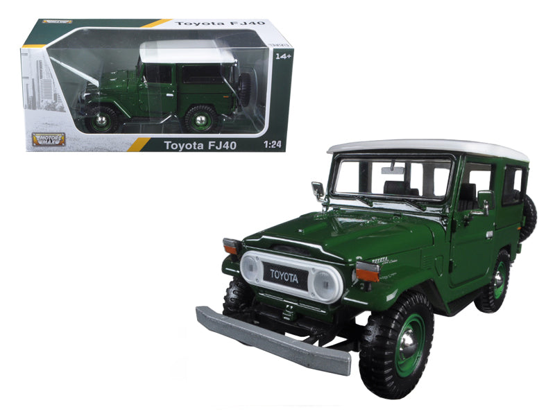 Toyota FJ40 Dark Green with White Top 1/24 Diecast Model Car by Motormax - Premium  from Motormax - Just $53.99! Shop now at Rapidvehicles