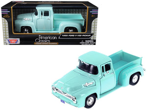 1955 Ford F-100 Pickup Truck Light Green 1/24 Diecast Model Car by Motormax - Premium Pickup Trucks Models from Motormax - Just $43.99! Shop now at Rapidvehicles