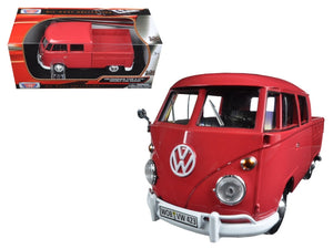 Volkswagen Type 2 (T1) Double Cab Pickup Truck Wax Red 1/24 Diecast Model Car by Motormax - Premium Volkswagen Models from Motormax - Just $55.56! Shop now at Rapidvehicles