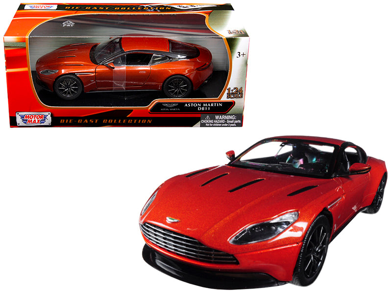 Aston Martin DB11 Copper Orange 1/24 Diecast Model Car by Motormax free shipping USA