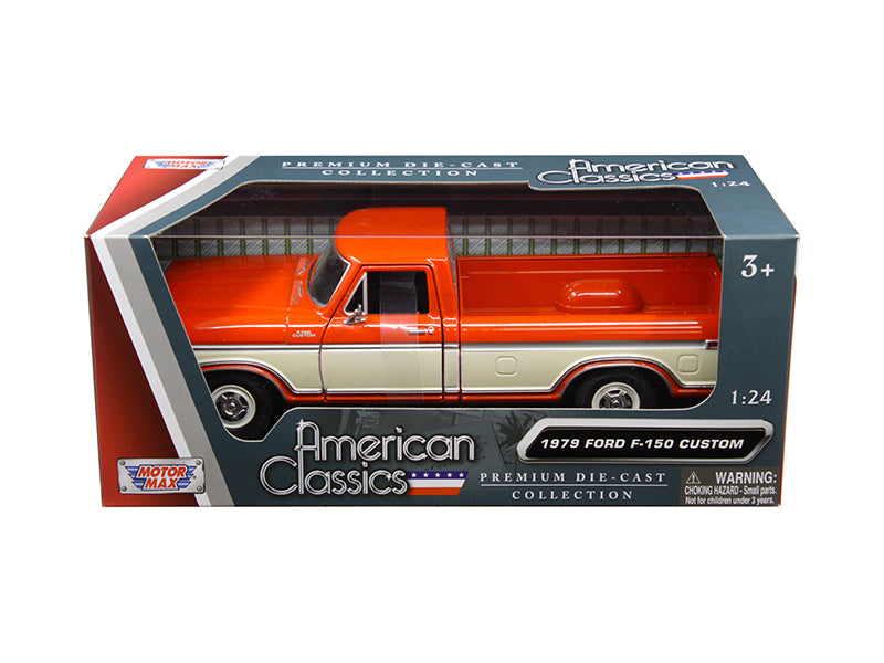 1979 Ford F-150 Custom Pickup Truck Orange and Cream 1/24 Diecast - Premium Pickup Trucks Models from Motormax - Just $59.39! Shop now at Rapidvehicles