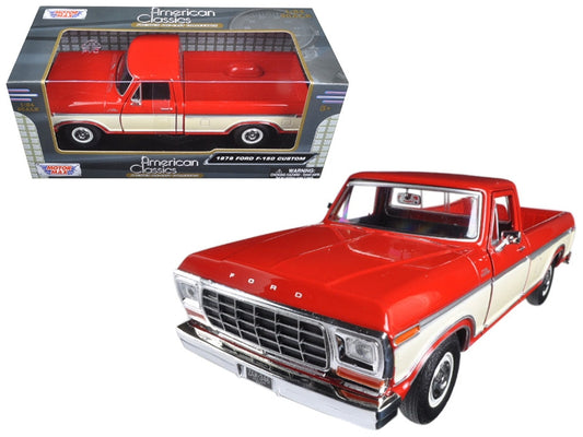 1979 Ford F-150 Pickup Truck Red and Cream 1/24 Diecast Model Car - Premium Pickup Trucks Models from Motormax - Just $59.39! Shop now at Rapidvehicles