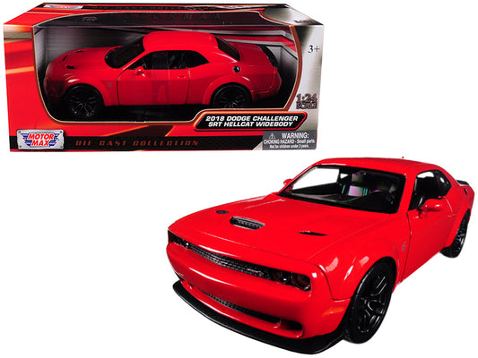 2018 Dodge Challenger SRT Hellcat Widebody Red 1/24 Diecast Model Car by Motormax free shipping USA