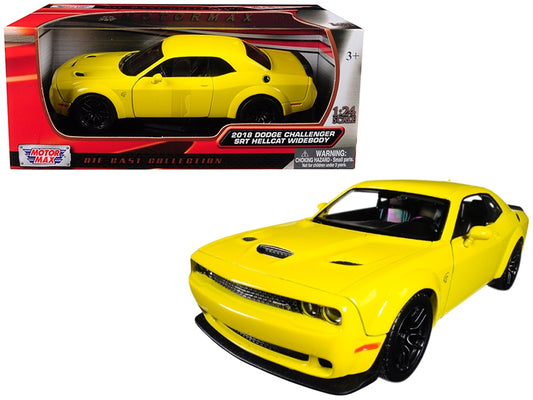 2018 Dodge Challenger SRT Hellcat Widebody Yellow 1/24 Diecast - Premium Dodge Models from Motormax - Just $59.39! Shop now at Rapidvehicles