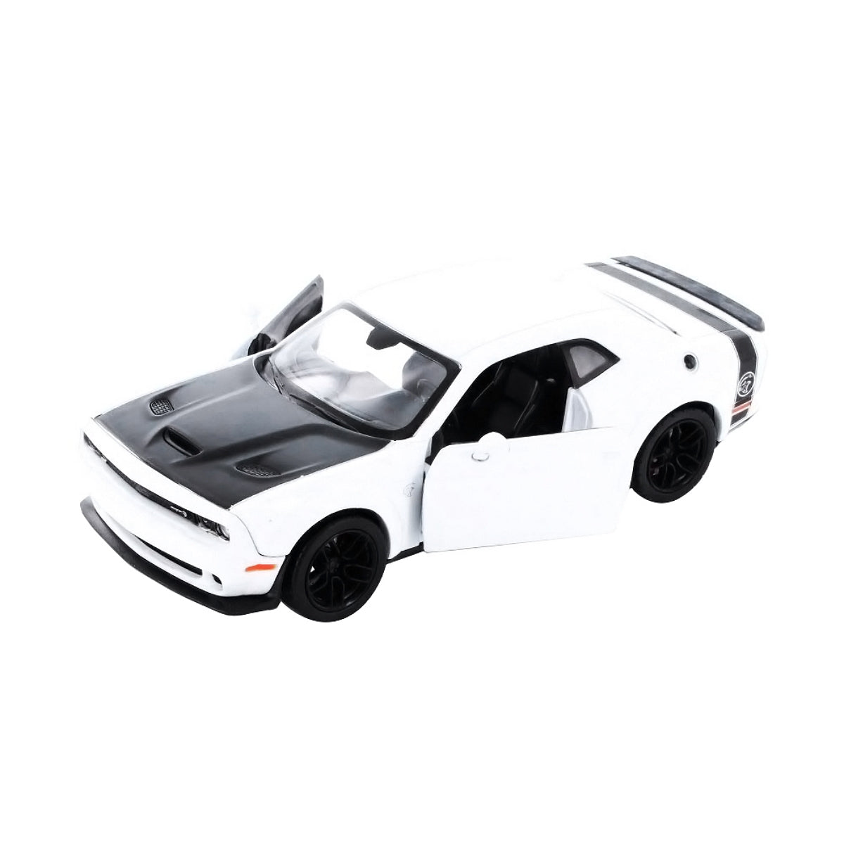 2018 Dodge Challenger SRT Hellcat Widebody White with Black Hood 1/24 Diecast Model Car by Motormax - Premium Dodge Models from Motormax - Just $43.99! Shop now at Rapidvehicles